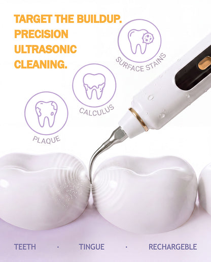 Ultrasonic Teeth Cleaner & Tongue Scraper Kit