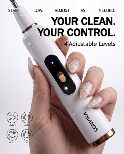 Ultrasonic Teeth Cleaner & Tongue Scraper Kit